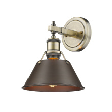 Golden 3306-BA1 AB-RBZ - Yep by Golden Lighting Orwell 1-light Vanity in Aged Brass and Rubbed Bronze shade